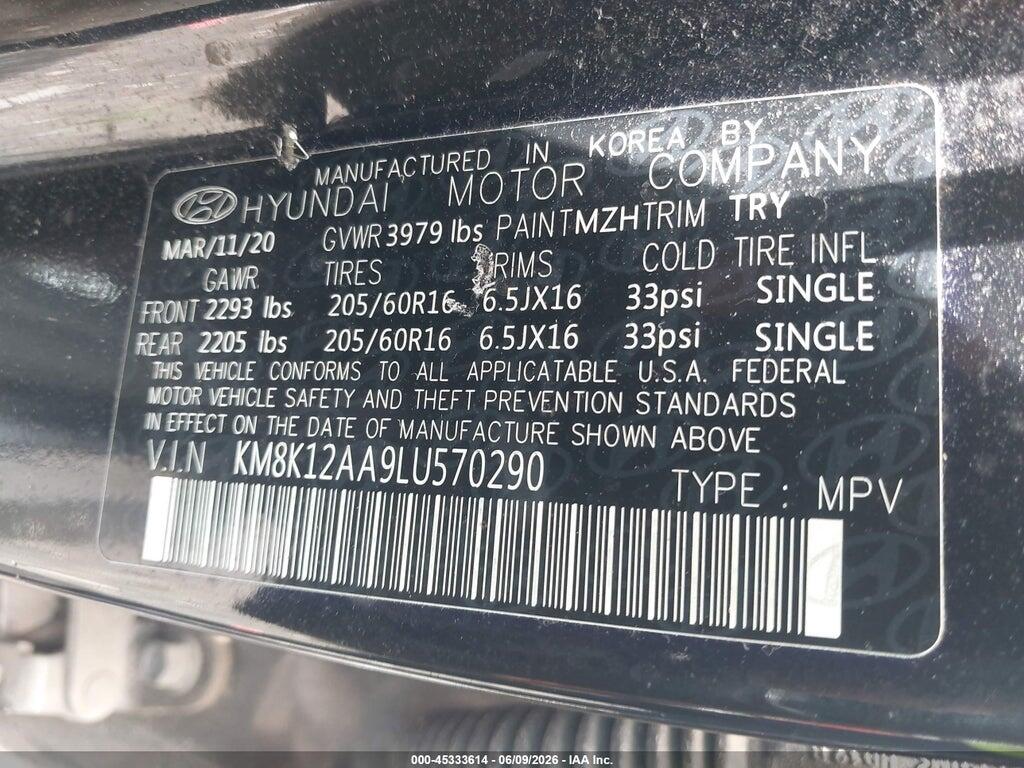 KM8K12AA9LU570290 2020 HYUNDAI KONA photo no. 9