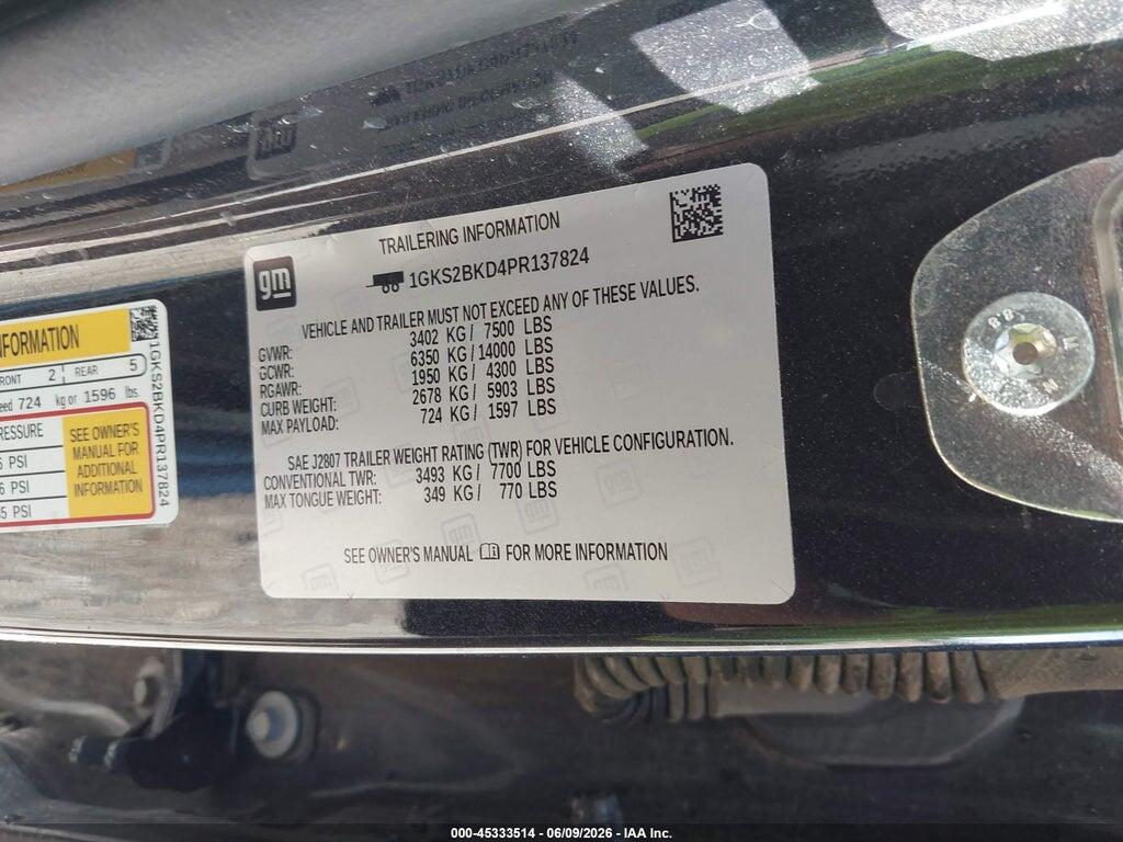 1GKS2BKD4PR137824 2023 GMC YUKON photo no. 9