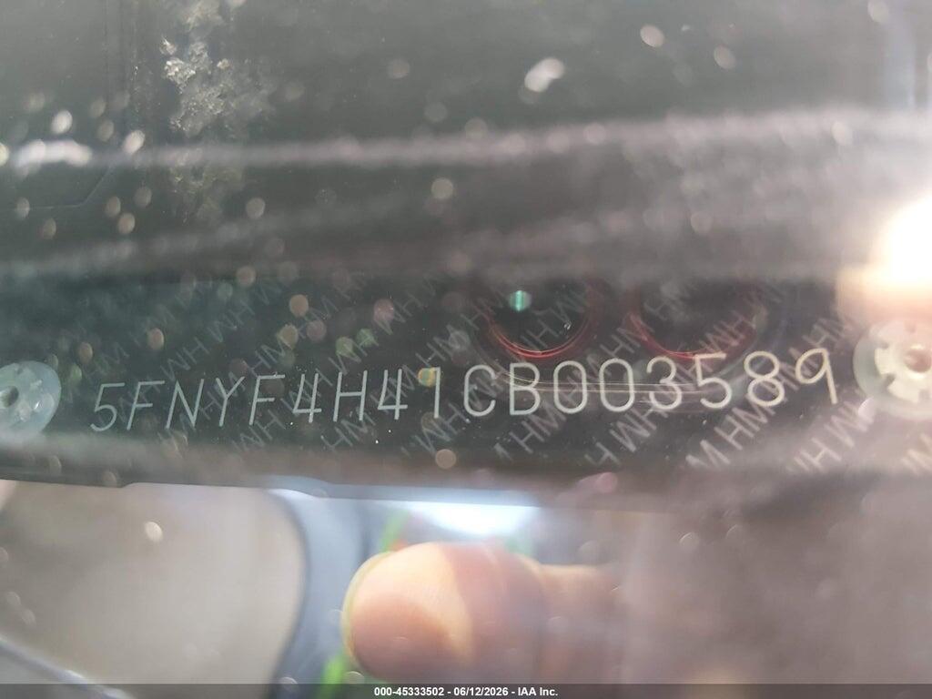 5FNYF4H41CB003589 2012 HONDA PILOT photo no. 9