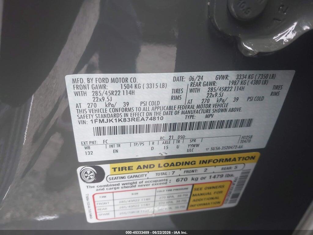 1FMJK1K83REA74810 2024 FORD EXPEDITION photo no. 9