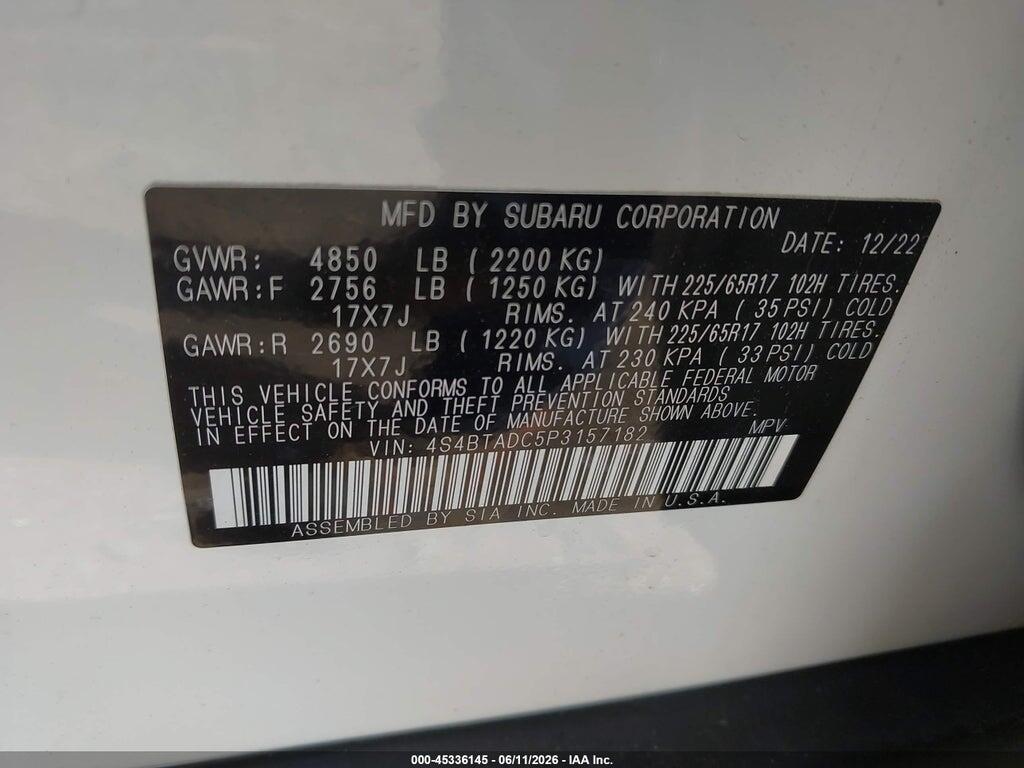 4S4BTADC5P3157182 2023 SUBARU OUTBACK photo no. 9