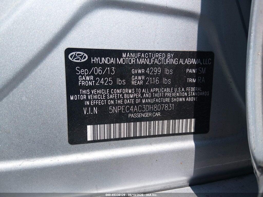 5NPEC4AC3DH807831 2013 HYUNDAI SONATA photo no. 9