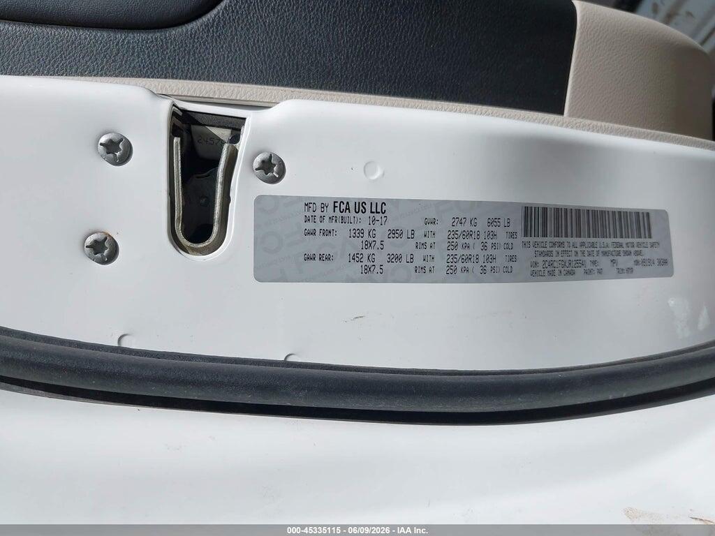 2C4RC1FGXJR125541 2018 CHRYSLER PACIFICA photo no. 9