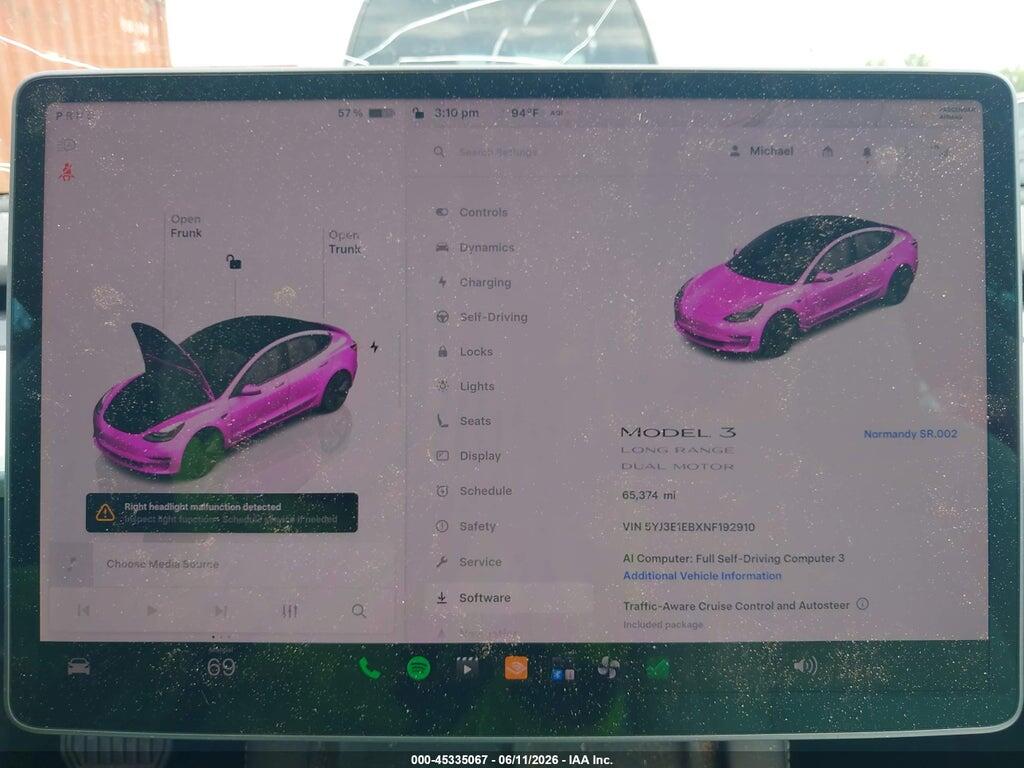 5YJ3E1EBXNF192910 2022 TESLA MODEL 3 photo no. 7