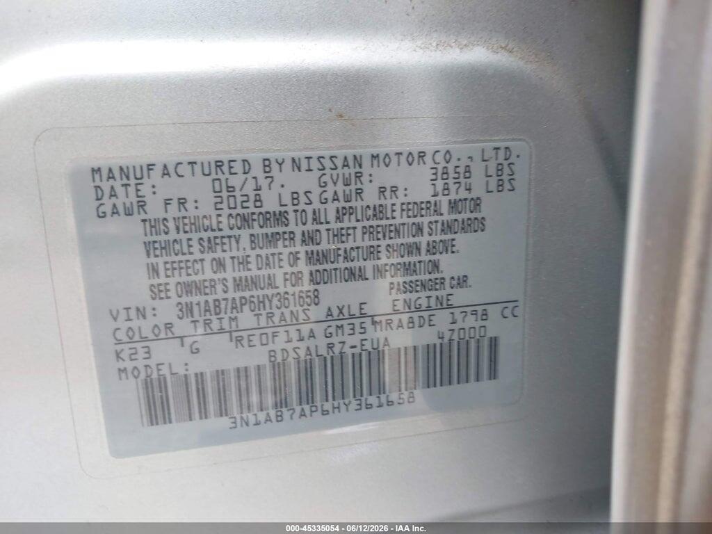 3N1AB7AP6HY361658 2017 NISSAN SENTRA photo no. 9