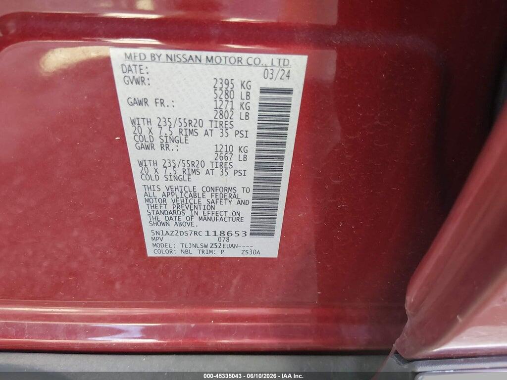 5N1AZ2DS7RC118653 2024 NISSAN MURANO photo no. 9