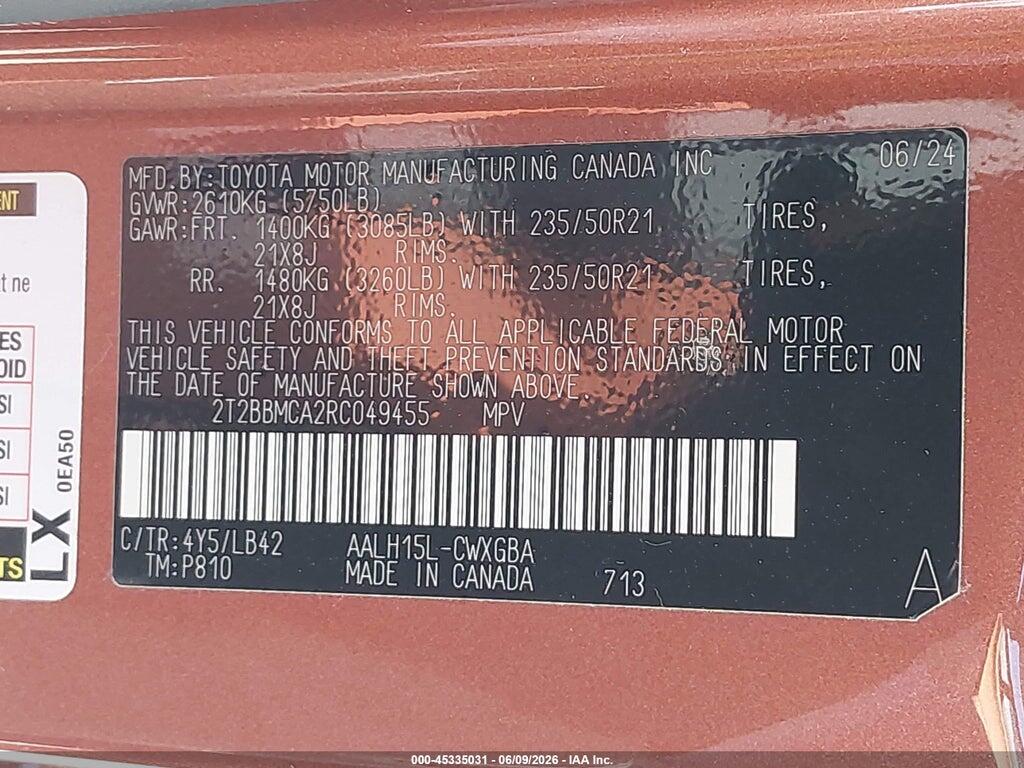 2T2BBMCA2RC049455 2024 LEXUS RX 350H photo no. 9