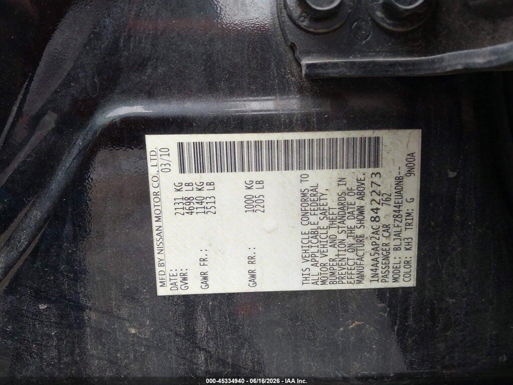 1N4AA5AP2AC842273 2010 NISSAN MAXIMA photo no. 9
