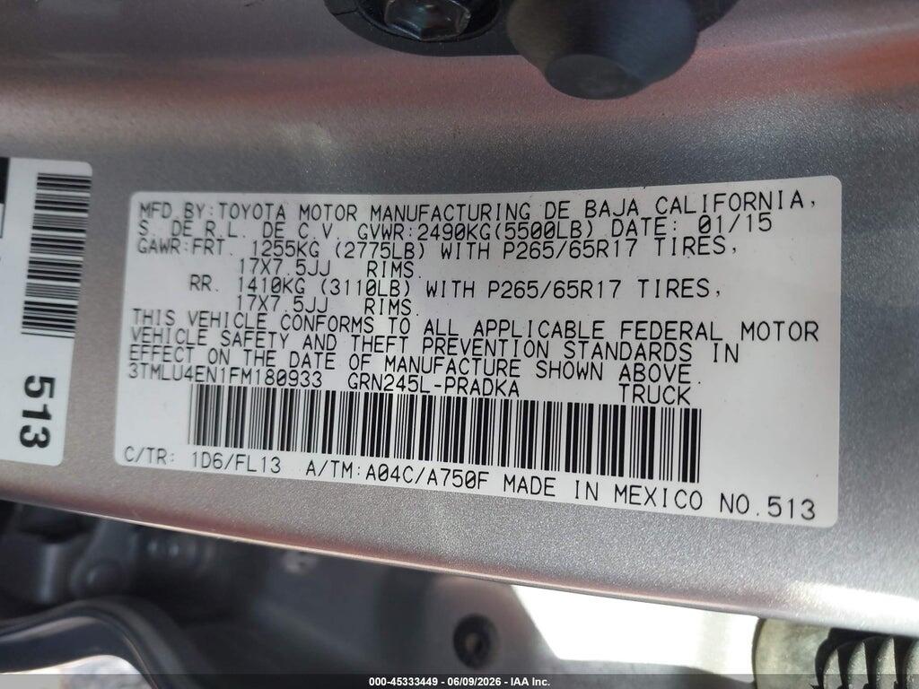 3TMLU4EN1FM180933 2015 TOYOTA TACOMA photo no. 8