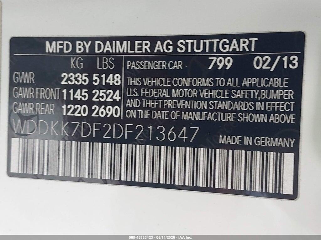 WDDKK7DF2DF213647 2013 MERCEDES-BENZ E 550 photo no. 9