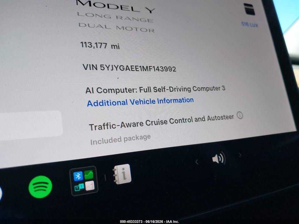 5YJYGAEE1MF143992 2021 TESLA MODEL Y photo no. 7