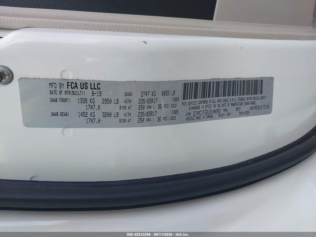2C4RC1FG2LR104203 2020 CHRYSLER PACIFICA photo no. 9