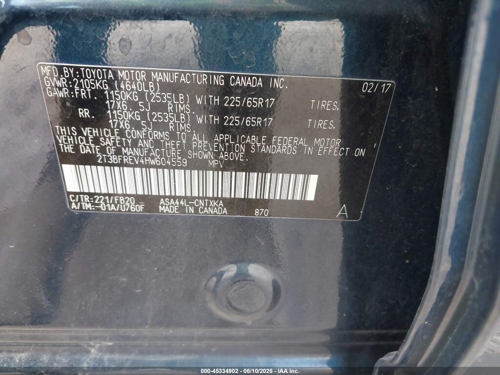 2T3BFREV4HW604559 2017 TOYOTA RAV4 photo no. 9
