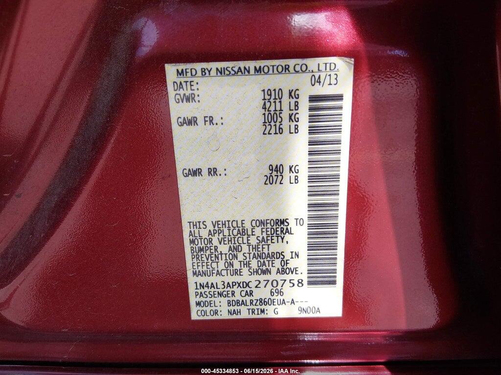 1N4AL3APXDC270758 2013 NISSAN ALTIMA photo no. 9