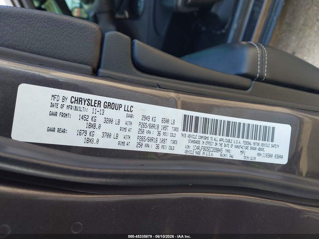 1C4RJFBG5EC339845 2014 JEEP GRAND CHEROKEE photo no. 9