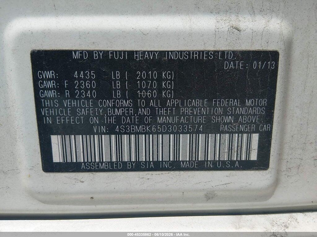 4S3BMBK65D3033574 2013 SUBARU LEGACY photo no. 9