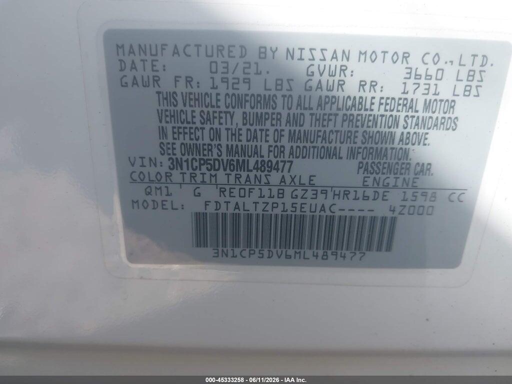 3N1CP5DV6ML489477 2021 NISSAN KICKS photo no. 9
