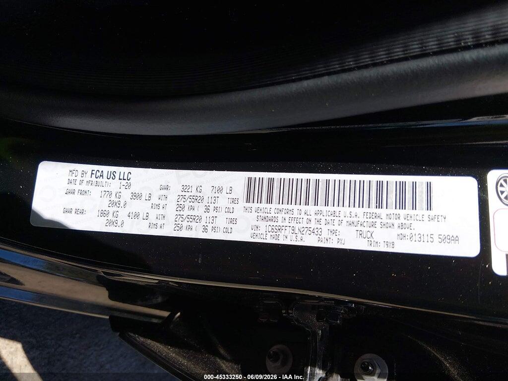 1C6SRFFT9LN275433 2020 RAM 1500 photo no. 9