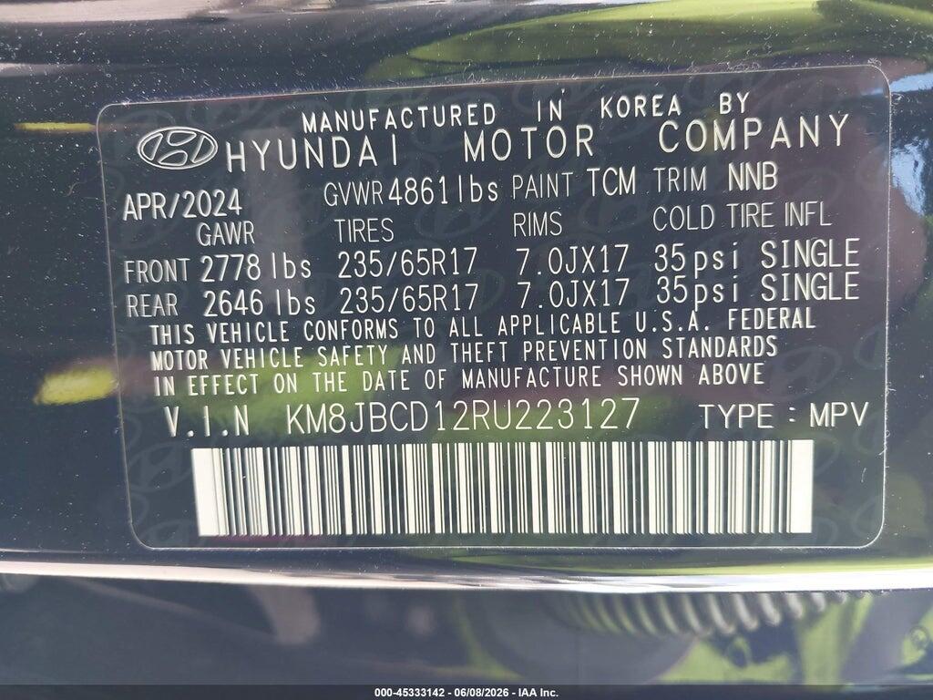 KM8JBCD12RU223127 2024 HYUNDAI TUCSON HYBRID photo no. 9