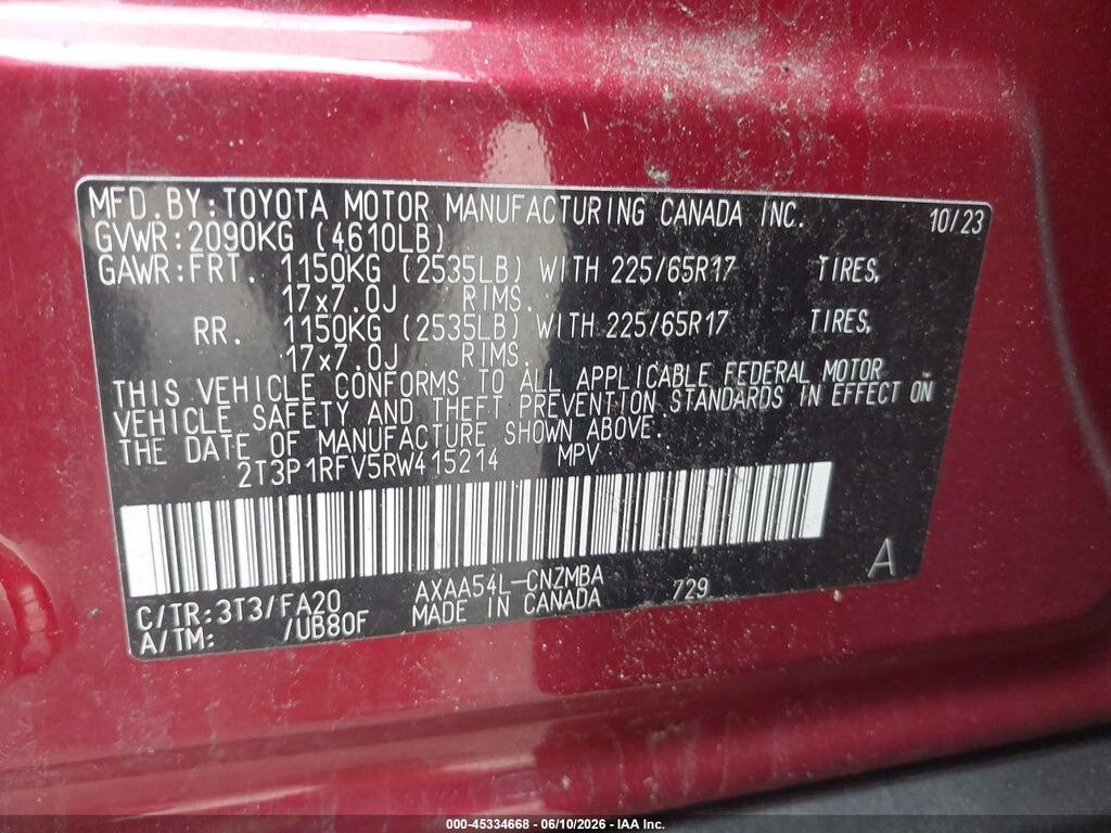 2T3P1RFV5RW415214 2024 TOYOTA RAV4 photo no. 9
