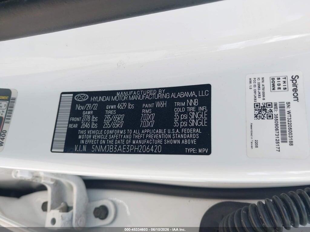 5NMJB3AE3PH206420 2023 HYUNDAI TUCSON photo no. 9