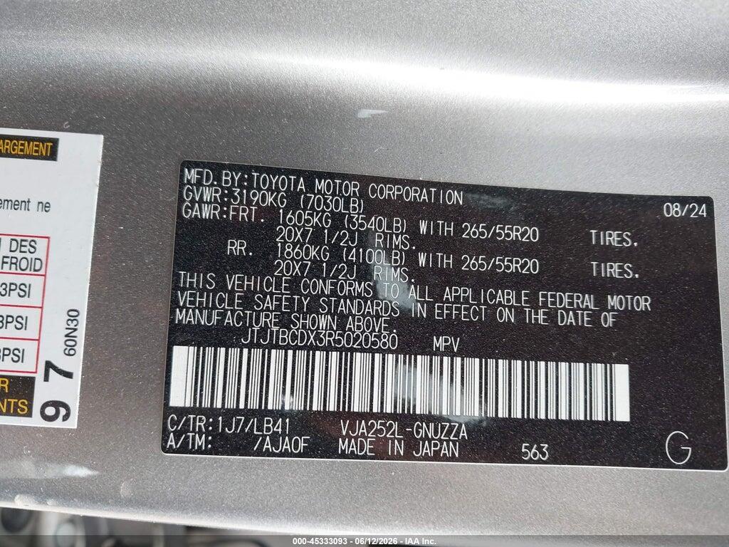 JTJTBCDX3R5020580 2024 LEXUS GX 550 photo no. 9