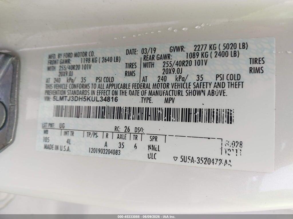5LMTJ3DH5KUL34816 2019 LINCOLN MKC photo no. 9