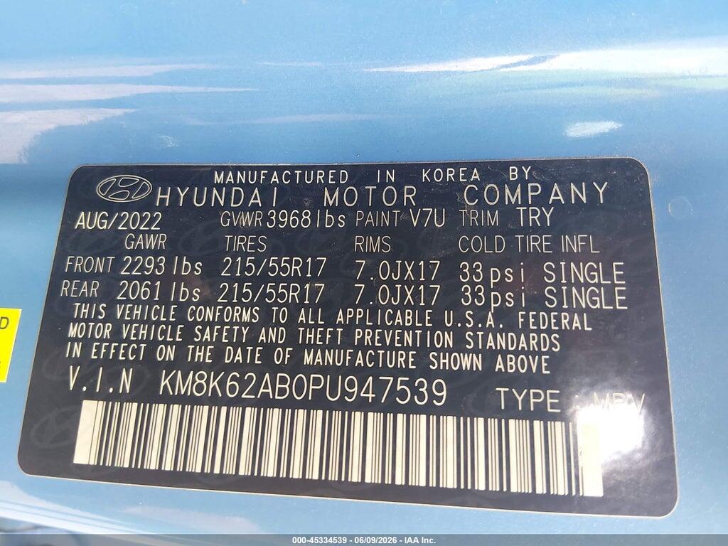 KM8K62AB0PU947539 2023 HYUNDAI KONA photo no. 9