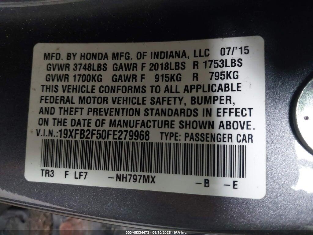 19XFB2F50FE279968 2015 HONDA CIVIC photo no. 9