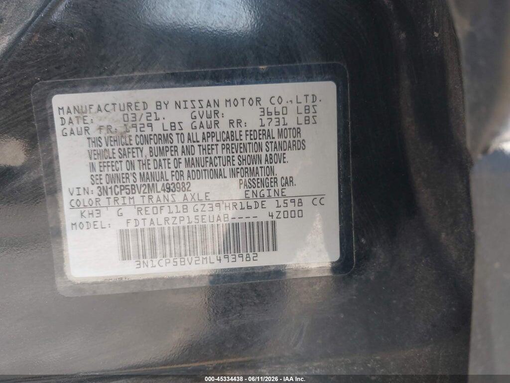 3N1CP5BV2ML493982 2021 NISSAN KICKS photo no. 9