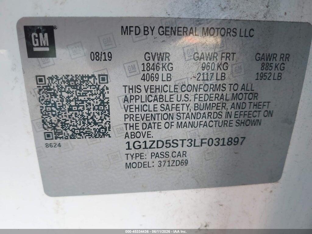 1G1ZD5ST3LF031897 2020 CHEVROLET MALIBU photo no. 9