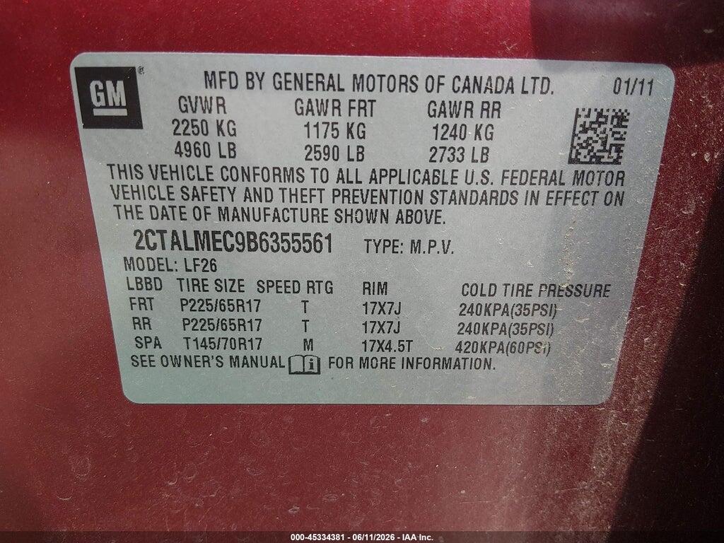 2CTALMEC9B6355561 2011 GMC TERRAIN photo no. 9