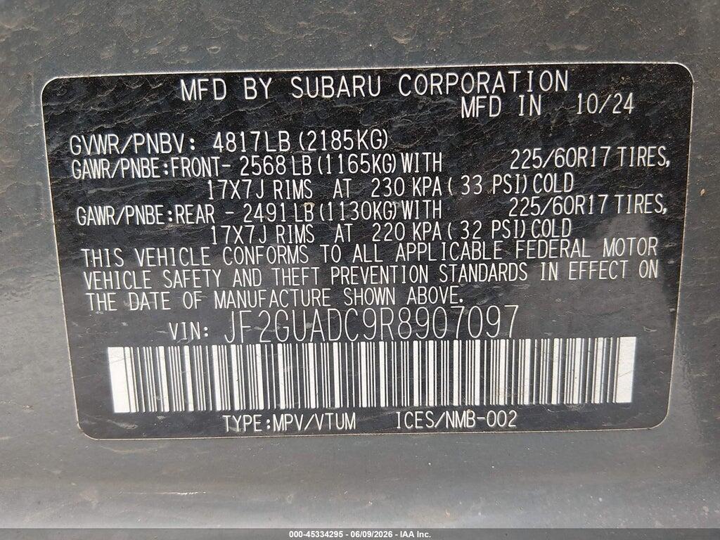 JF2GUADC9R8907097 2024 SUBARU CROSSTREK photo no. 9