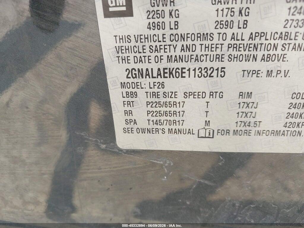 2GNALAEK6E1133215 2014 CHEVROLET EQUINOX photo no. 9