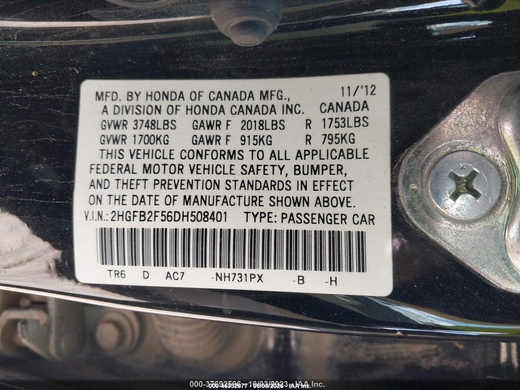 2HGFB2F56DH508401 2013 HONDA CIVIC photo no. 9