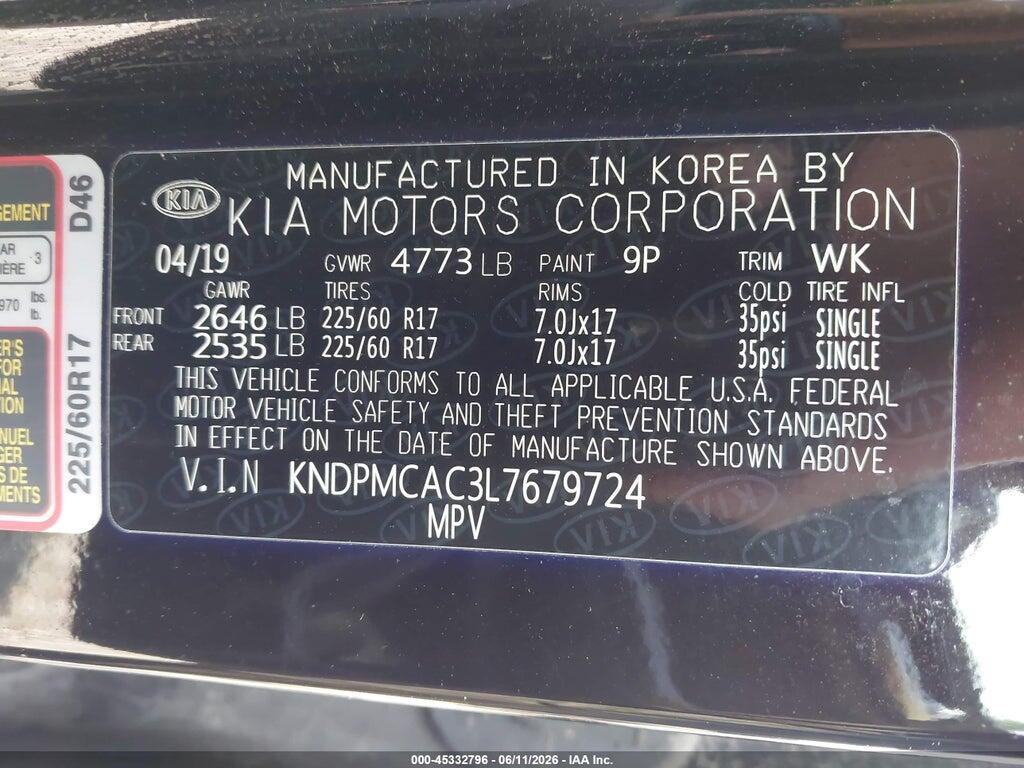 KNDPMCAC3L7679724 2020 KIA SPORTAGE photo no. 9