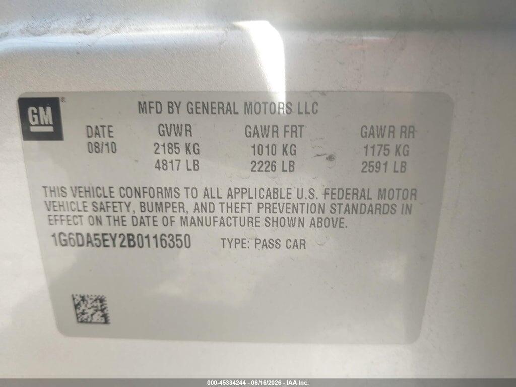 1G6DA5EY2B0116350 2011 CADILLAC CTS photo no. 9