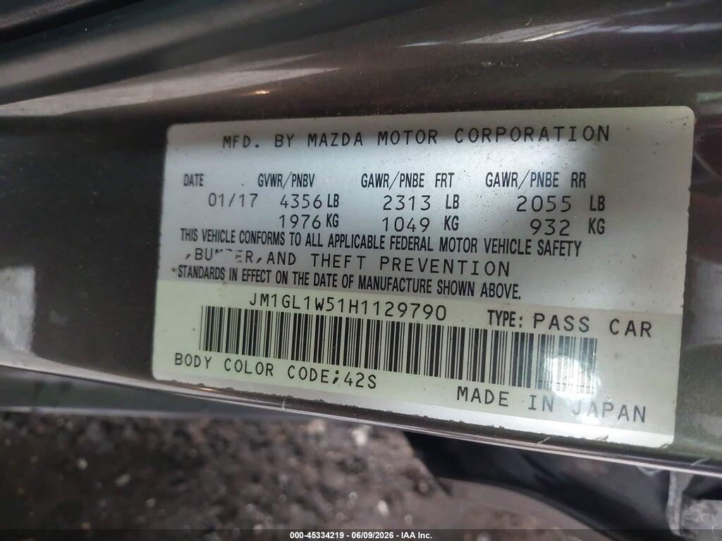 JM1GL1W51H1129790 2017 MAZDA MAZDA6 photo no. 9