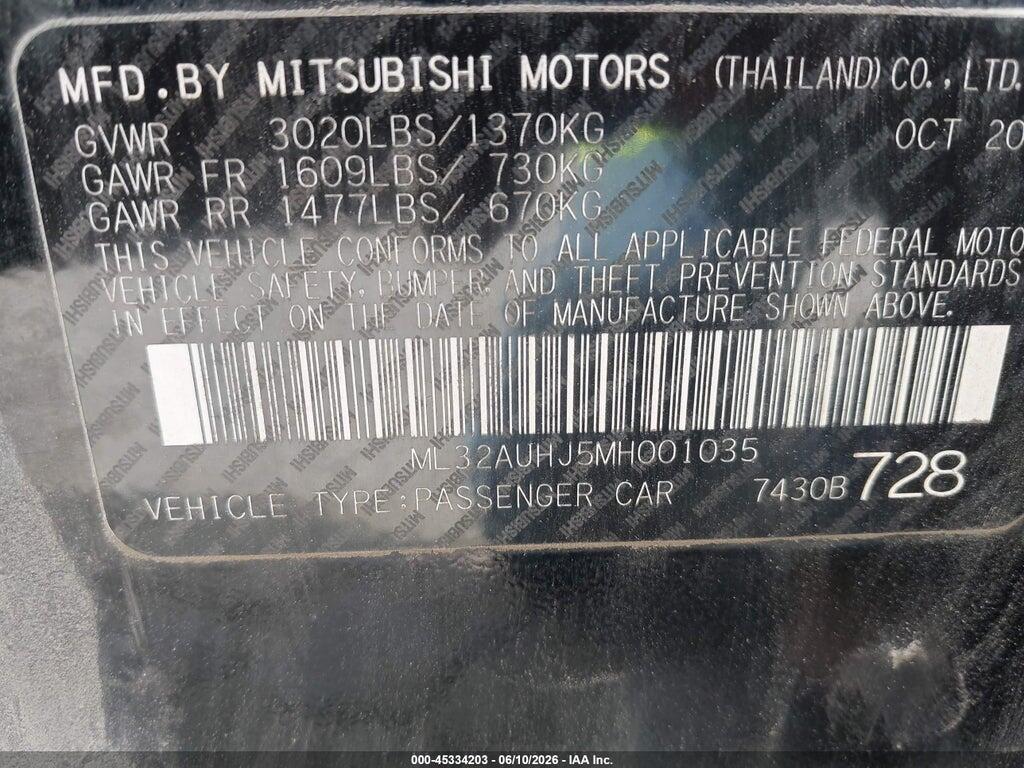 ML32AUHJ5MH001035 2021 MITSUBISHI MIRAGE photo no. 9
