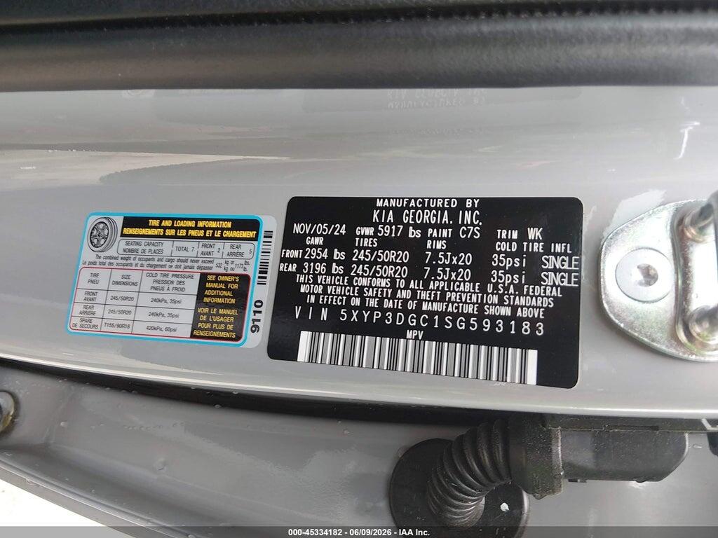5XYP3DGC1SG593183 2025 KIA TELLURIDE photo no. 9