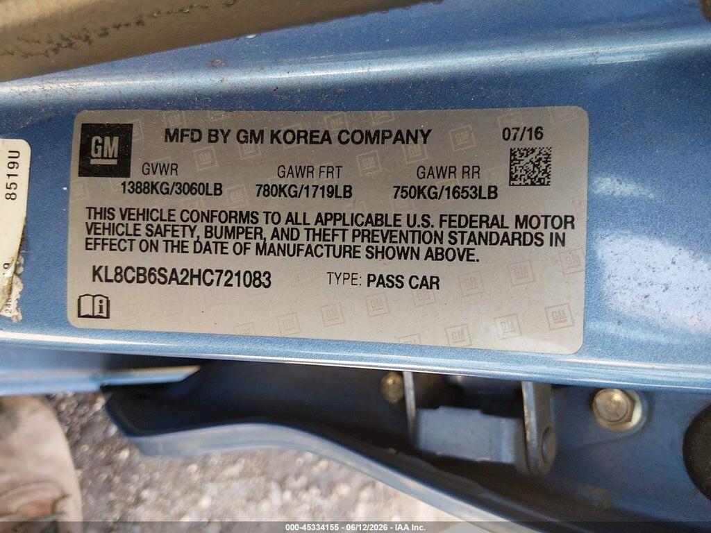 KL8CB6SA2HC721083 2017 CHEVROLET SPARK photo no. 9