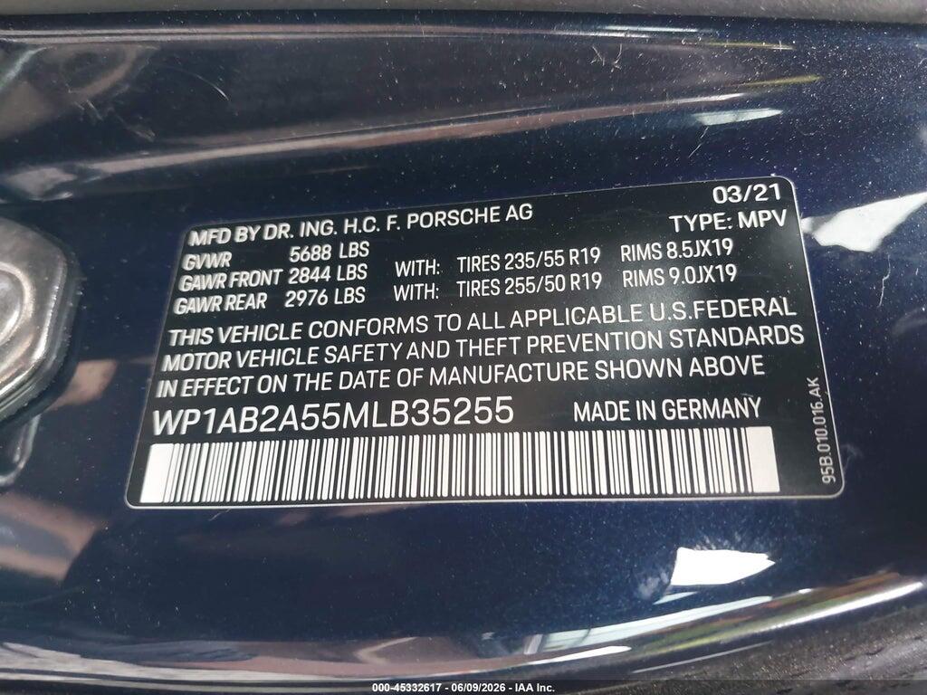 WP1AB2A55MLB35255 2021 PORSCHE MACAN photo no. 9