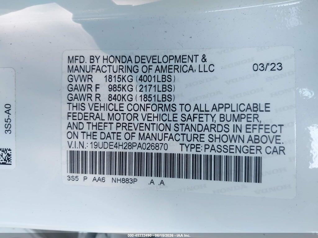 19UDE4H28PA026870 2023 ACURA INTEGRA photo no. 9