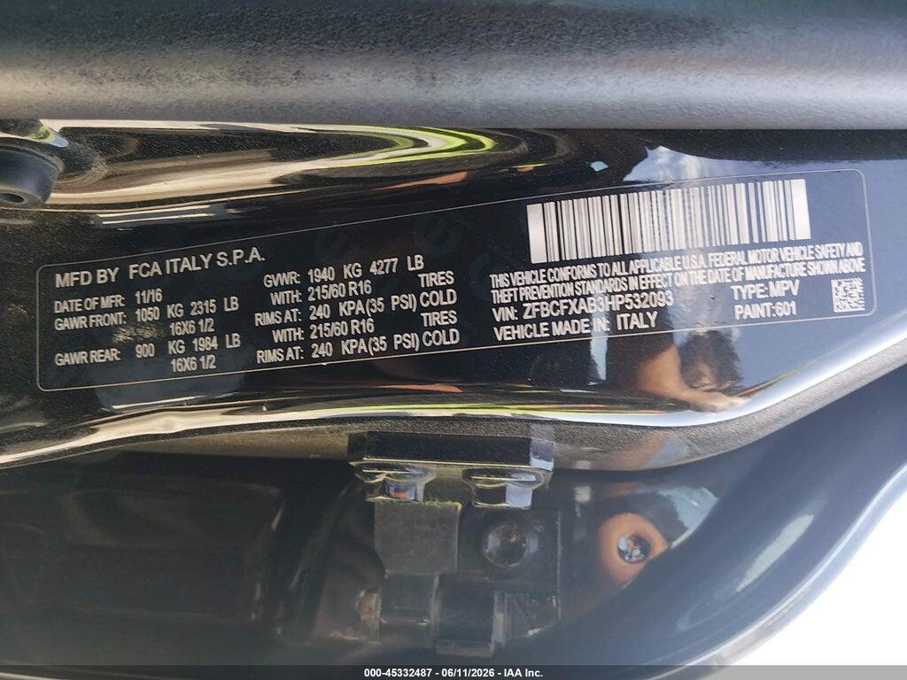 ZFBCFXAB3HP532093 2017 FIAT 500X photo no. 9