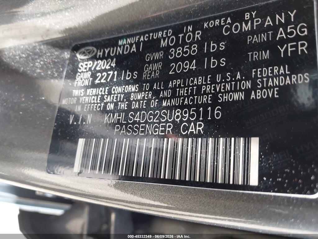 KMHLS4DG2SU895116 2025 HYUNDAI ELANTRA photo no. 9