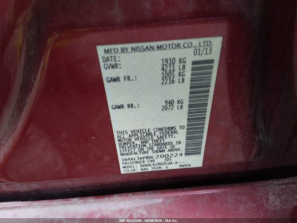 1N4AL3AP8DC200224 2013 NISSAN ALTIMA photo no. 9