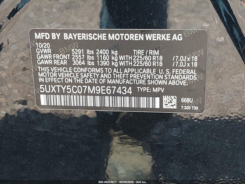 5UXTY5C07M9E67434 2021 BMW X3 photo no. 9