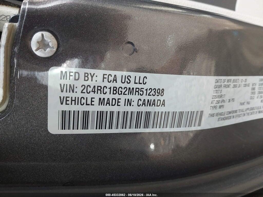 2C4RC1BG2MR512398 2021 CHRYSLER PACIFICA photo no. 9