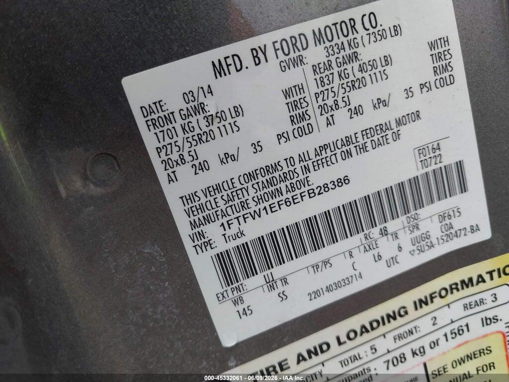 1FTFW1EF6EFB28386 2014 FORD F-150 photo no. 9