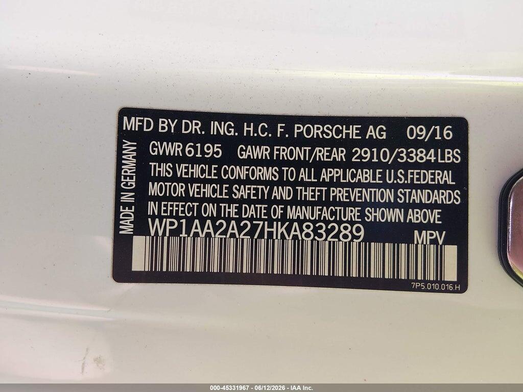 WP1AA2A27HKA83289 2017 PORSCHE CAYENNE photo no. 9